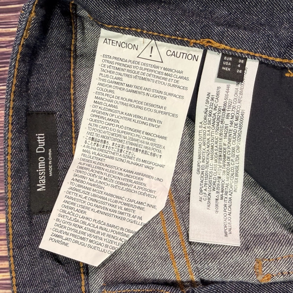 Massimo Dutti Womens Jeans EU 36 US 4 Dark‎ Denim Mid-Waist Wide Leg 5090/790 - Picture 7 of 9
